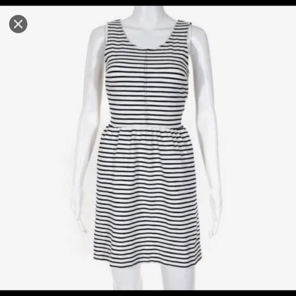 J. Crew Striped Sleeveless Skater Dress - Picture 1 of 2
